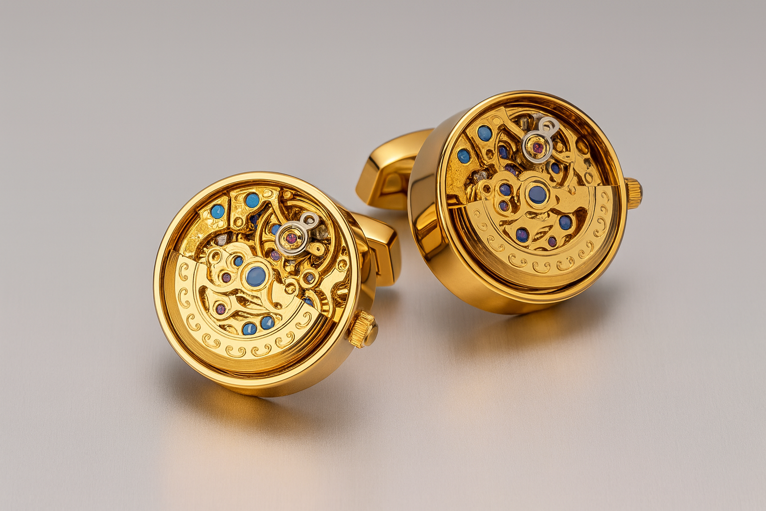 Signature Mechanical Cufflinks - The Art of Precision.