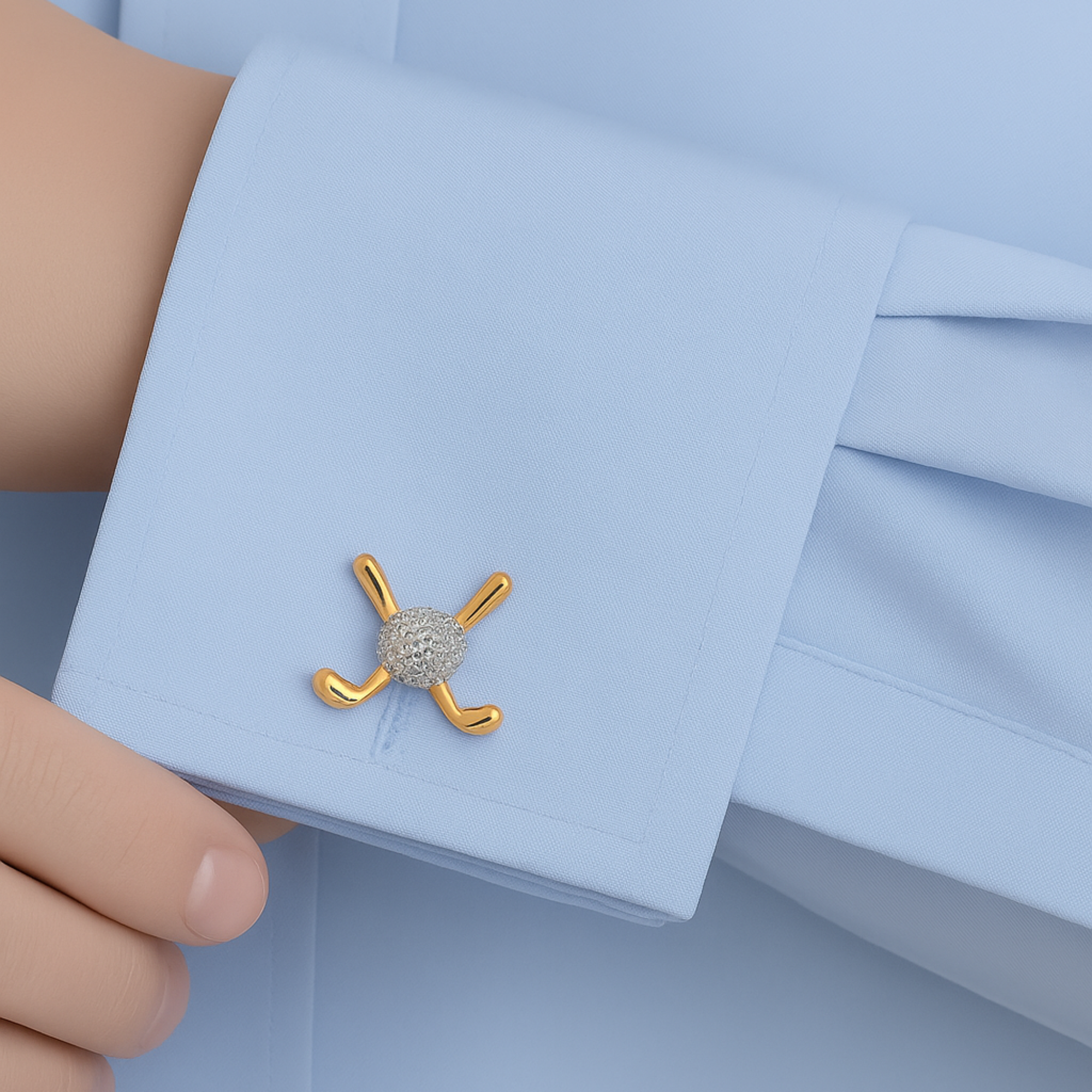 Silver Golf Club & Ball Cufflinks