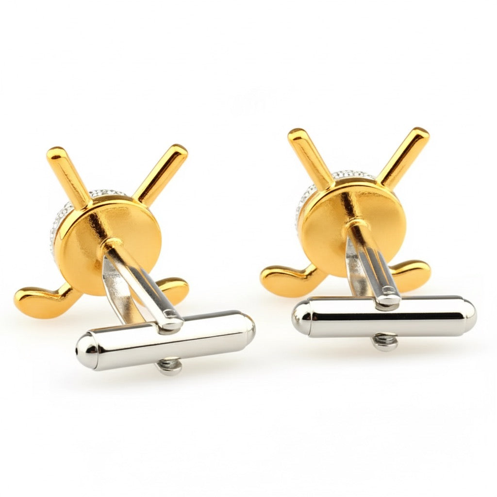 Silver Golf Club & Ball Cufflinks