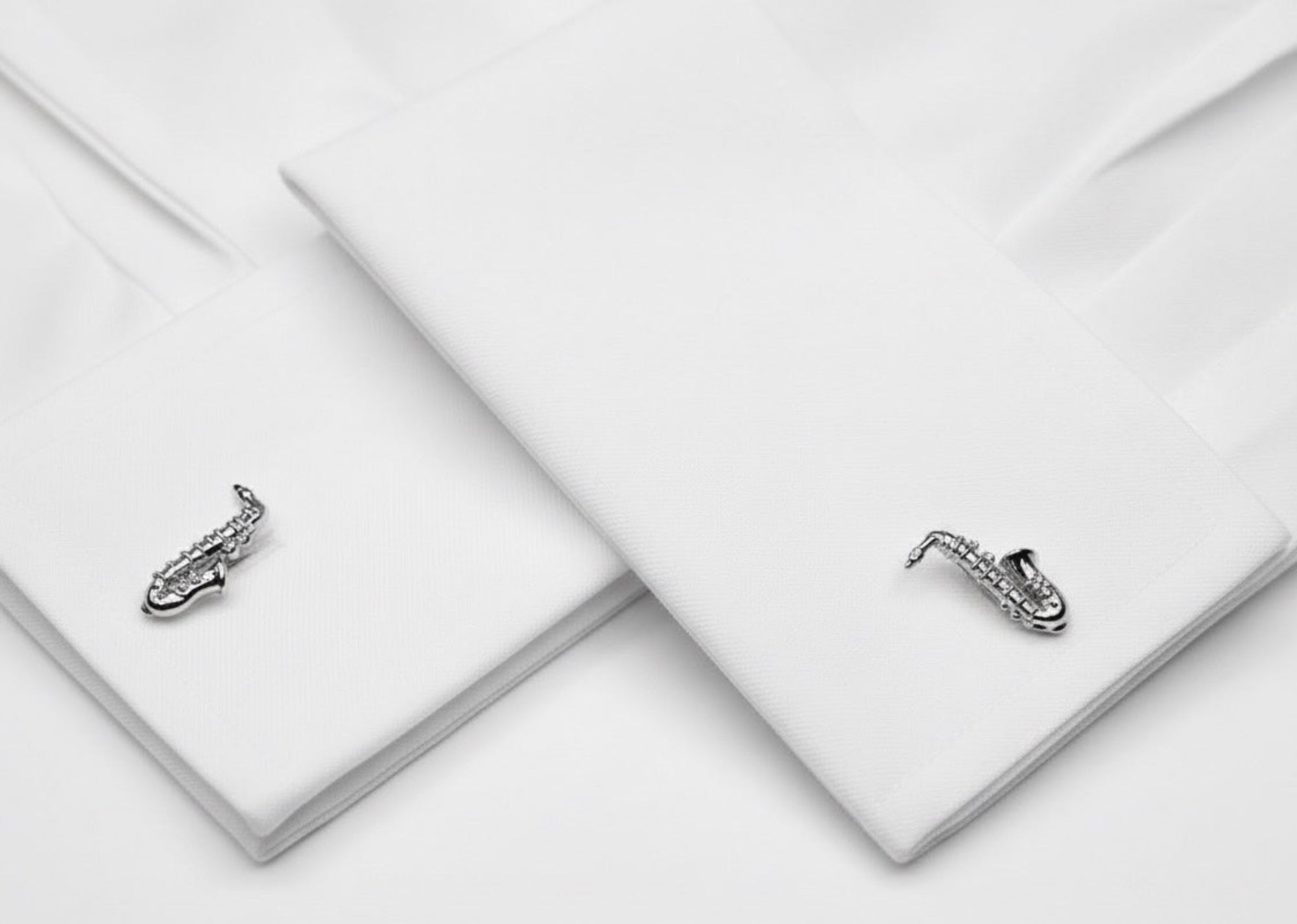 Silver Saxophone Cufflinks