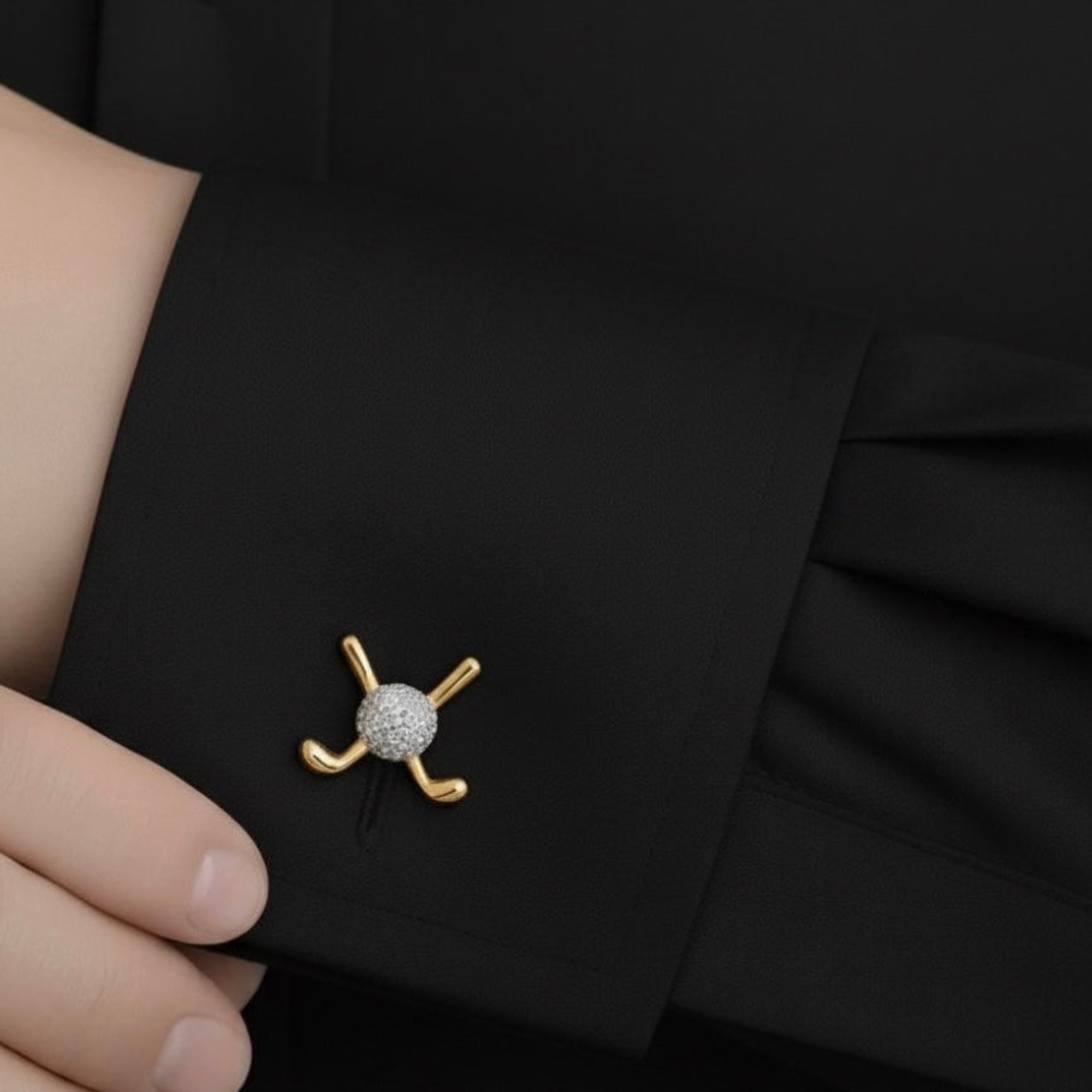 Silver Golf Club & Ball Cufflinks