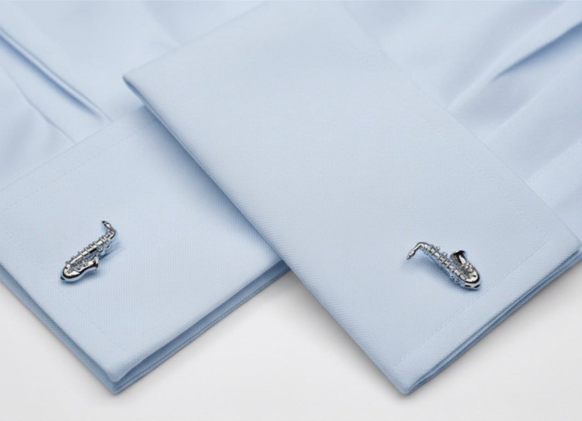 Silver Saxophone Cufflinks
