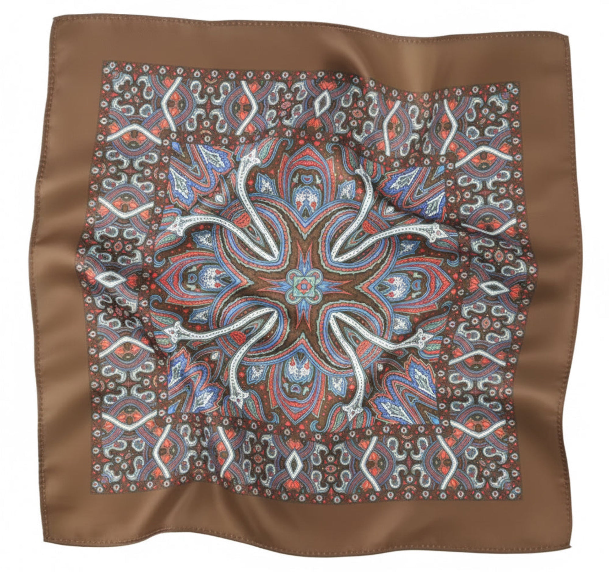Smoked Bronze Paisley Pocket Square