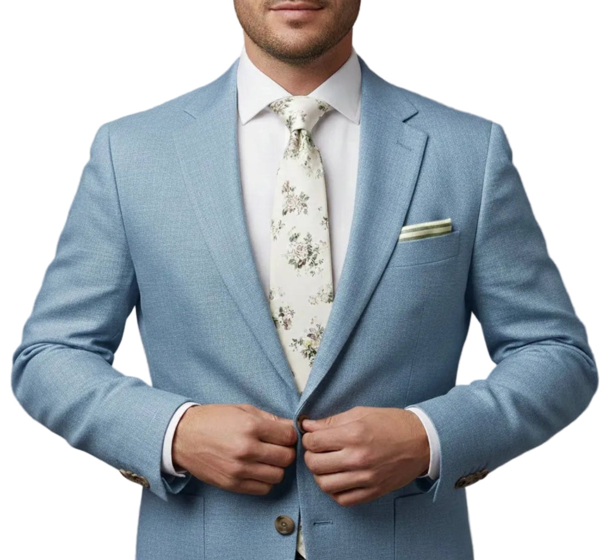 The Garden Ceremony Tie – Soft Ivory Floral