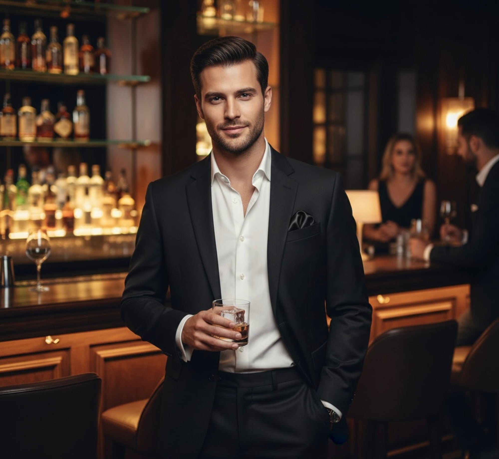 The Black Silk Pocket Square