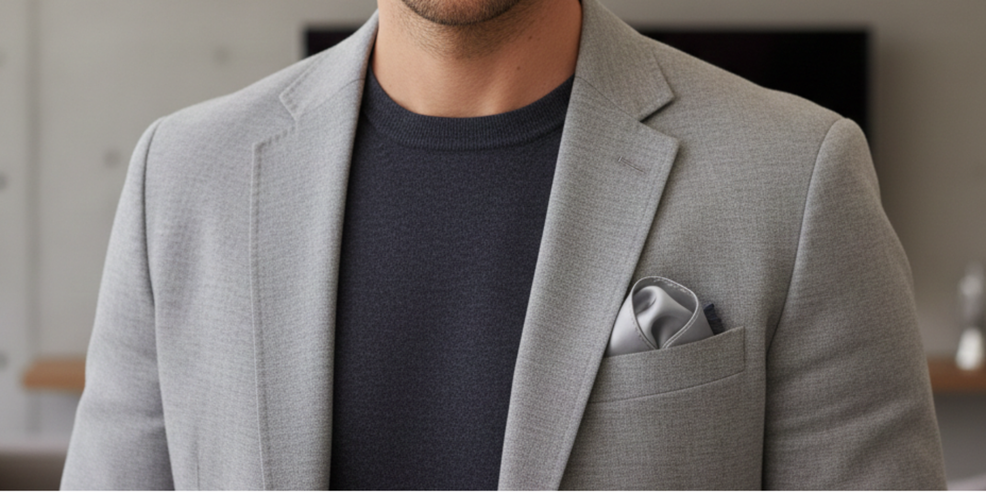 Silk Pocket Square – Gray Silver