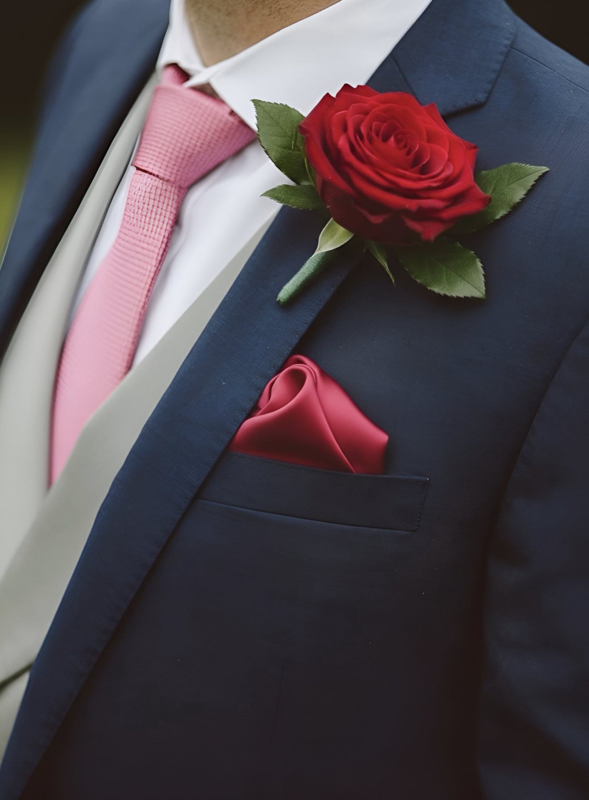 The Crimson Rose Silk Pocket Square