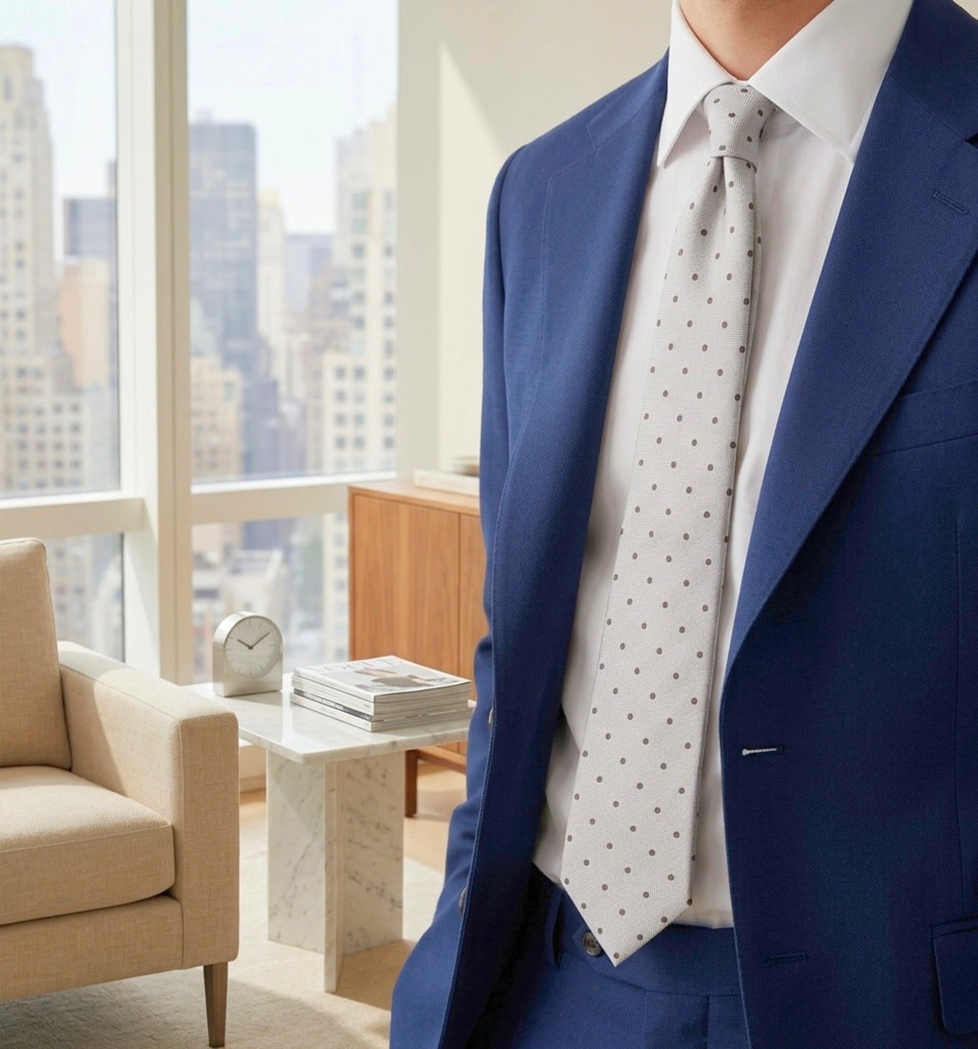 The Manhattan Silver Dot Tie