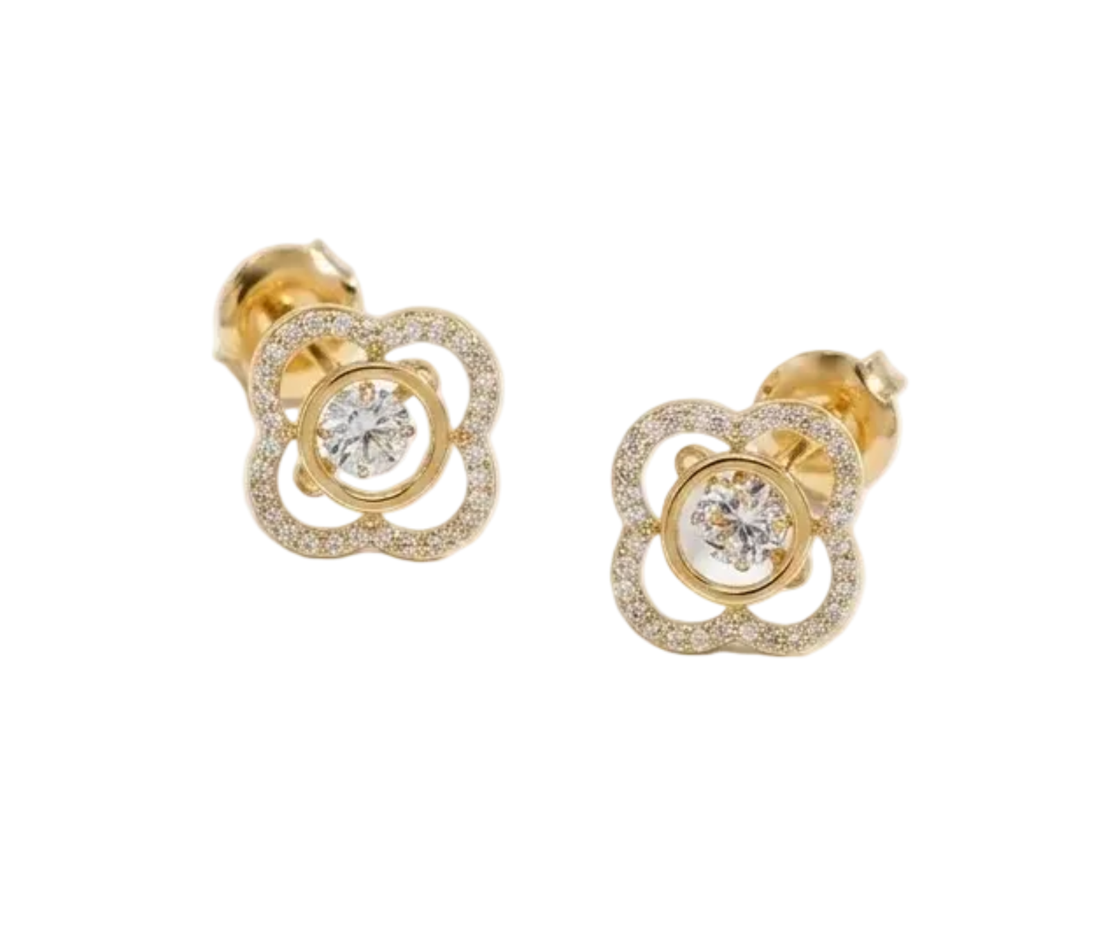 Clover Halo Stud Earrings