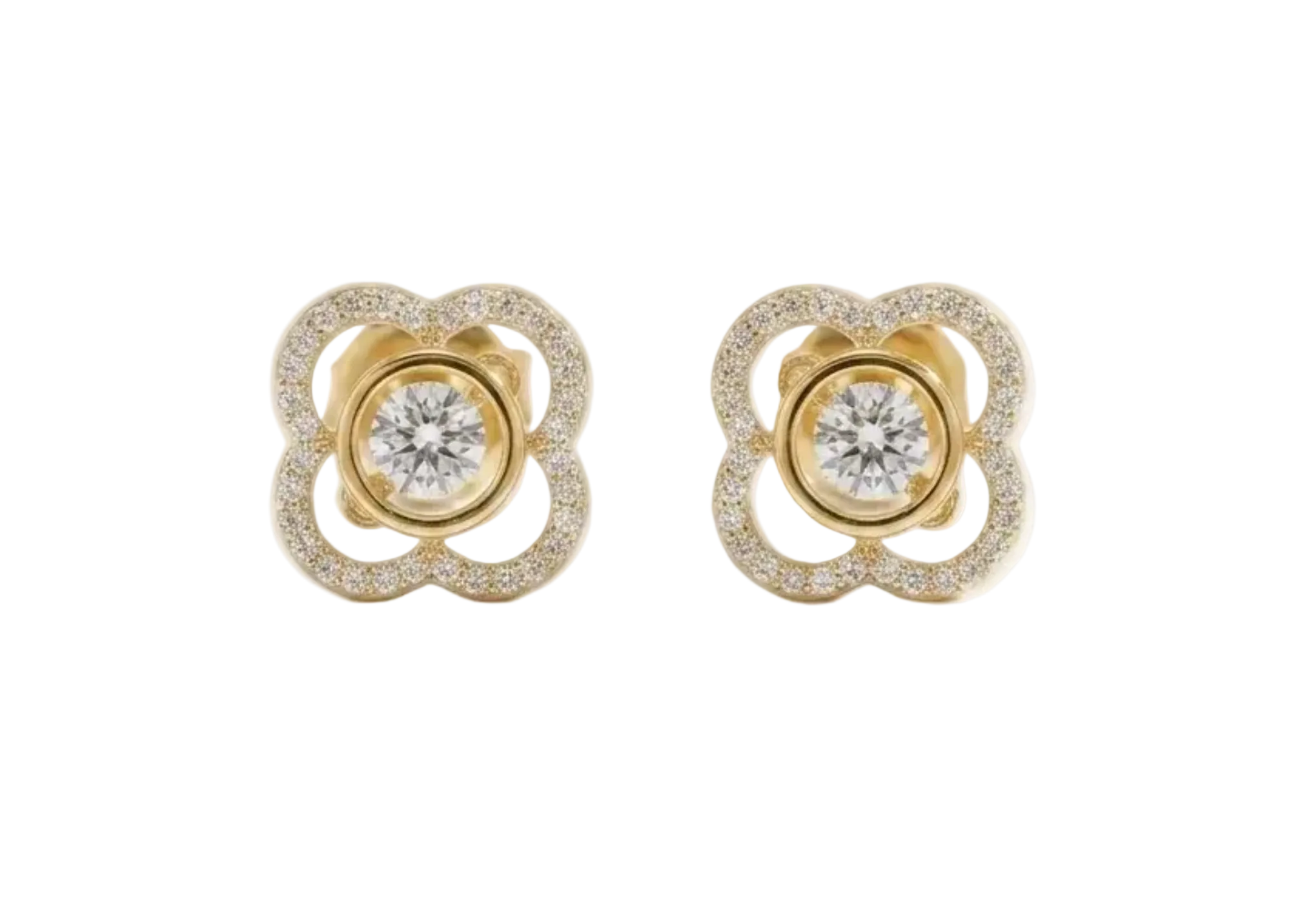 Clover Halo Stud Earrings