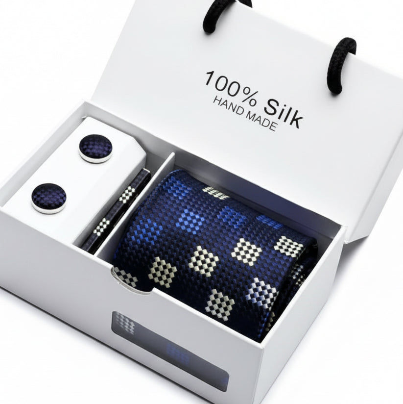 Midnight Chess Silk Gift Set