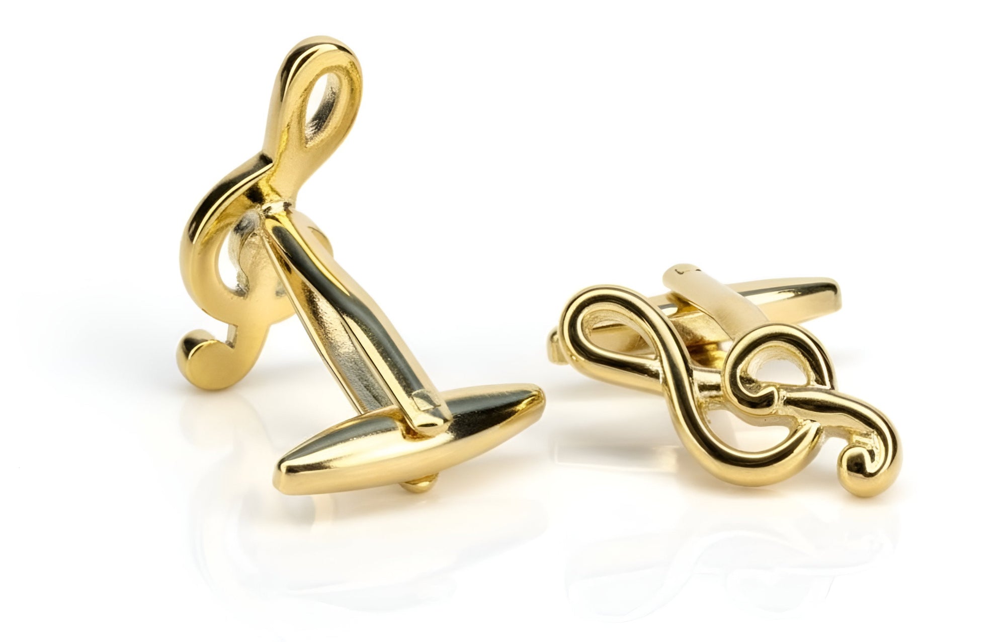 Gold Treble Clef Cufflinks