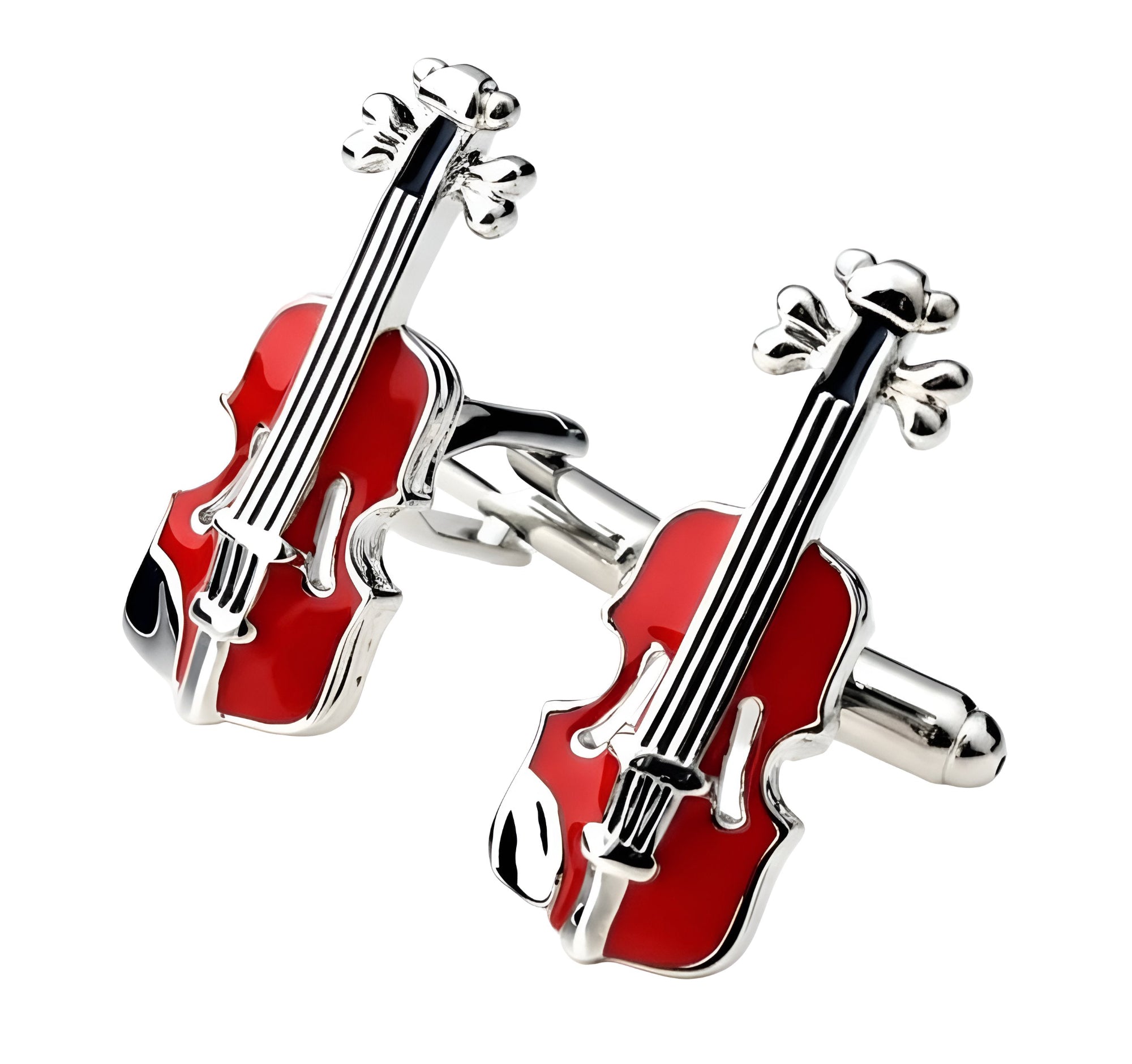 Red Violin Cufflinks — Elegance in Every Note